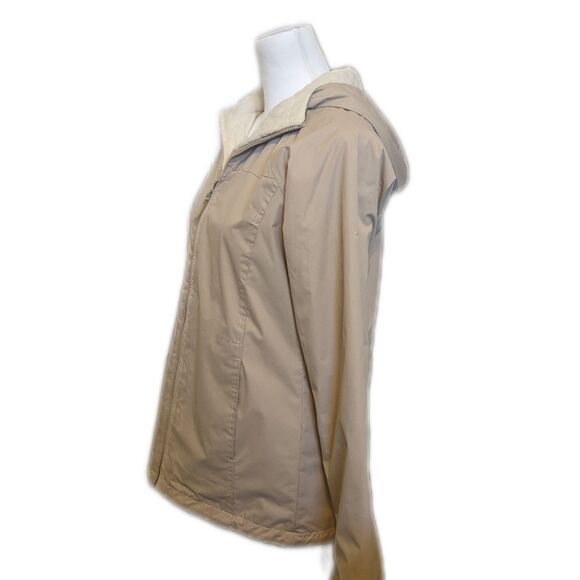 IZOD reversible cream off white weather resistant jacket, fleece interior XS - Picture 3 of 10